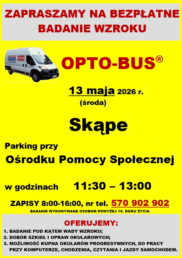 OPTO-BUS - Bezpłatne komputerowe badanie wzroku