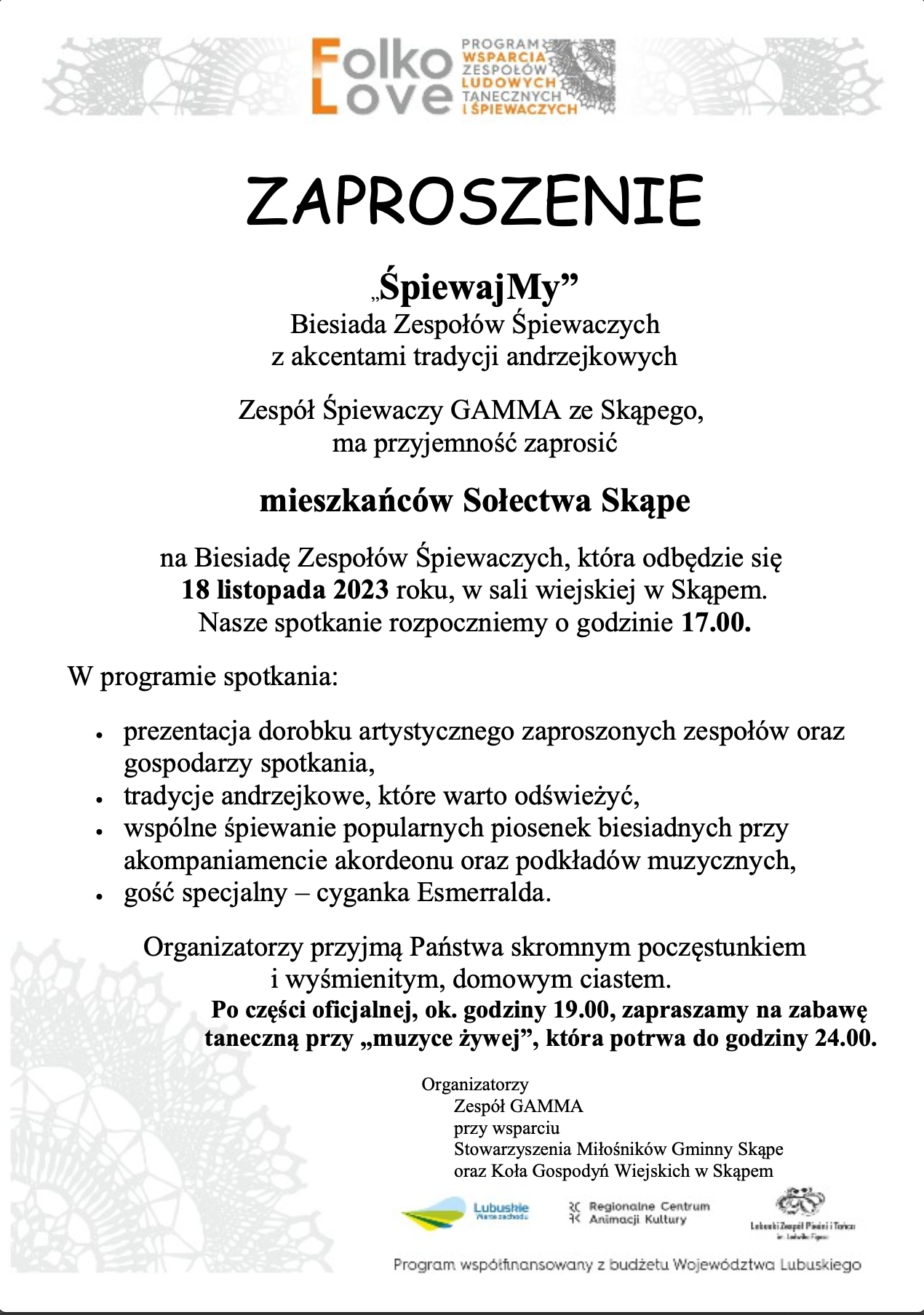 Zaproszenie na impreze